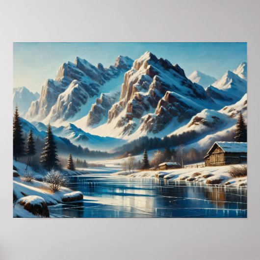 Winterrust: Alpenreflecties Poster (Voorkant)