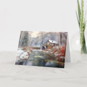 Winterrust: een met sneeuw bedekte watermolen kaart (Voorkant)