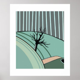 Winterrust – Minimale seizoensposter van Sklines Poster