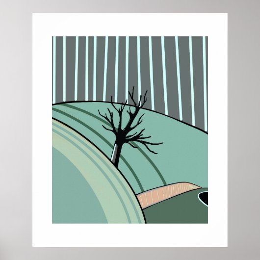 Winterrust – Minimale seizoensposter van Sklines Poster (Voorkant)