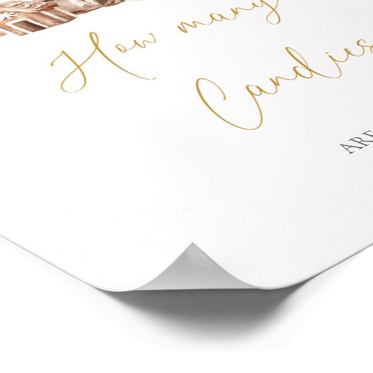 Winterrustieke kerstbomen Hoeveel Snoepjes Poster (Hoek)