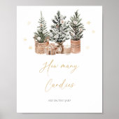 Winterrustieke kerstbomen Hoeveel Snoepjes Poster (Voorkant)