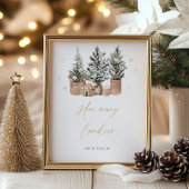 Winterrustieke kerstbomen Hoeveel Snoepjes Poster