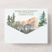 Winterrustieke schuur in Bossen Alles in één bruil All In One Uitnodiging (Achterkant)