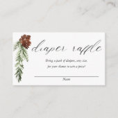 Winterrustige baby shower diaper raffle informatiekaartje (Voorkant)
