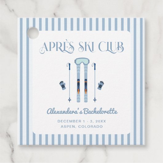 Winters Afsluit-ski Bachelorette-feestje Bedankjes Labels (Voorkant)