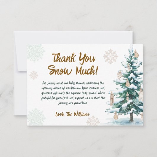 Winters baby shower bedankkaart (Voorkant)