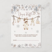 Winters baby shower luier raffle informatiekaartje (Voorkant)