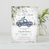 Winters baby shower uitnodiging (Staand voorkant)