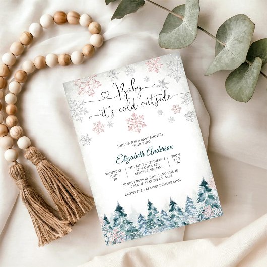 Winters baby shower uitnodiging