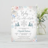 Winters baby shower uitnodiging (Staand voorkant)