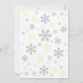 Winters baby shower uitnodiging Geel Sneeuwvlok (Achterkant)