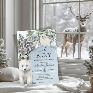 Winters baby shower uitnodigingen voor een babysho