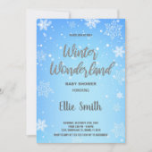 Winters baby shower uitnodigingen witte sneeuw (Voorkant)