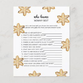 Winters baby shower, Wie kent mama het best