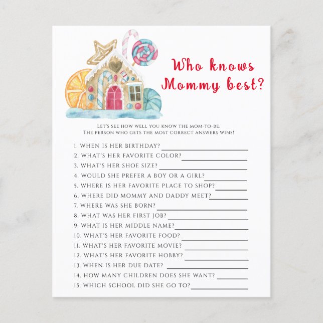 Winters baby shower, Wie kent mama het best (Voorkant)