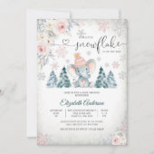 Winters babyolifantje shower uitnodiging (Voorkant)