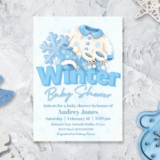 Winters babyshower kaart