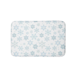 Winters blauwe sneeuwvlokken badmat