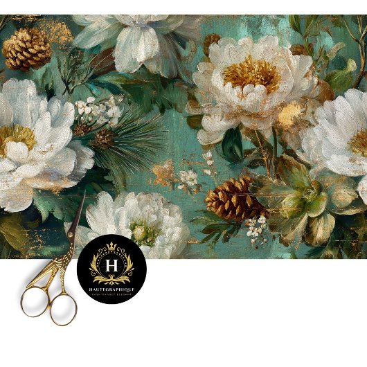Winters Bloemendecoratie Naadloos Decoupage Tissuepapier