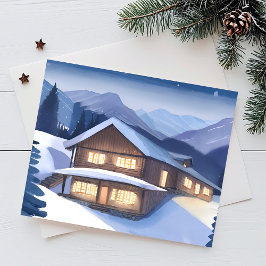 Winters Blokhut Briefkaart