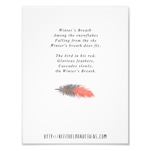 Winter's Breath - 8,5 x 11 Poetry printable Foto Afdruk (Voorkant)