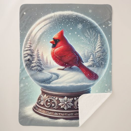Winter's Cardinal Aandenken Sherpa Deken (Voorkant)