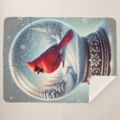 Winter's Cardinal Aandenken Sherpa Deken (Voorkant (horizontaal))