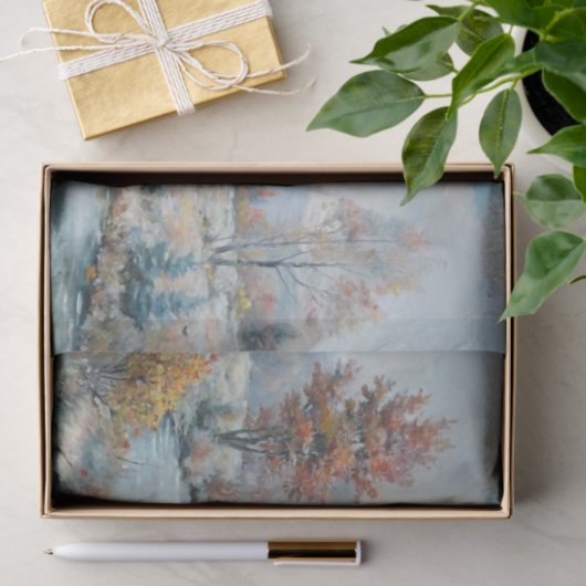 Winter's Dawn - Pastel Autumn River Decoupage Tissuepapier (Geschenk)
