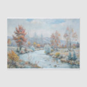 Winter's Dawn - Pastel Herfstrivier Decoupage Tissuepapier (Voorkant)