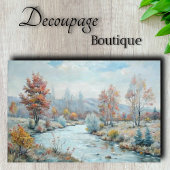 Winter's Dawn - Pastel Herfstrivier Decoupage Tissuepapier