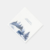 Winters dennenbomen aquarel servet (Hoek)