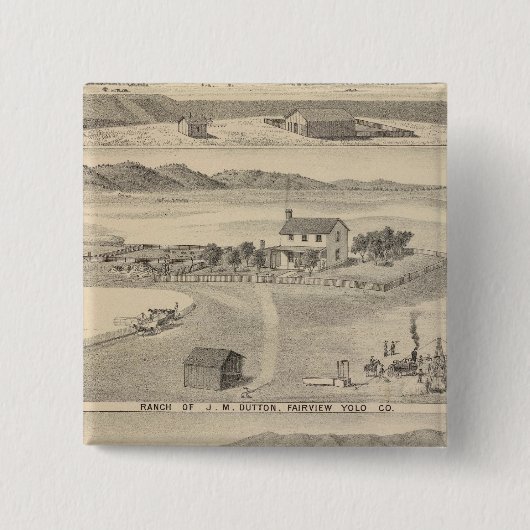 Winters Dutton ranch Vierkante Button 5,1 Cm (Voorkant)