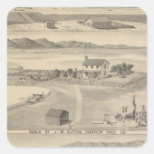 Winters Dutton ranch Vierkante Sticker (Voorkant)