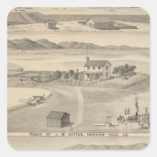 Winters Dutton ranch Vierkante Sticker (Voorkant)