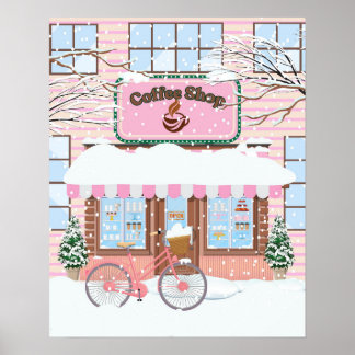 Winter's Embrace, een gezellige coffeeshop in de s Poster