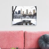 Winter's Embrace in Central Park Canvas Afdruk (Insitu (Woonkamer))