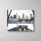 Winter's Embrace in Central Park Canvas Afdruk (Voorkant)