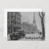 Winter's Embrace in Parijs Briefkaart (Voorkant / Achterkant)
