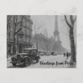 Winter's Embrace in Parijs Briefkaart (Voorkant)