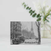 Winter's Embrace in Parijs Briefkaart (Staand voorkant)