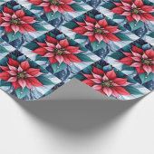 Winters feestelijke bloei cadeaupapier (Hoek)
