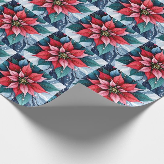 Winters feestelijke bloei cadeaupapier (Hoek)