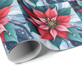 Winters feestelijke bloei cadeaupapier (Rol Hoek)