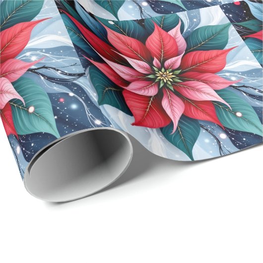 Winters feestelijke bloei cadeaupapier (Rol Hoek)