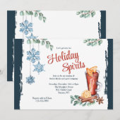 Winters feestelijke cocktailparty uitnodigingen (Voorkant / Achterkant)