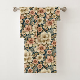 Winters Floral Azalea's en Roos Bad Handdoek