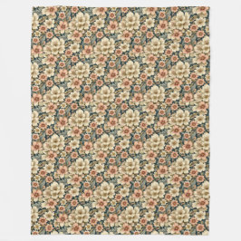 Winters Floral Azalea's en Roos Fleece Deken