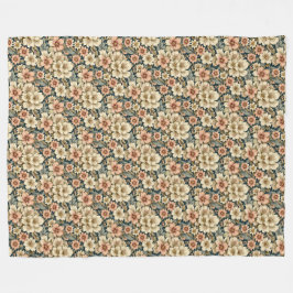 Winters Floral Azalea's en Roos Fleece Deken