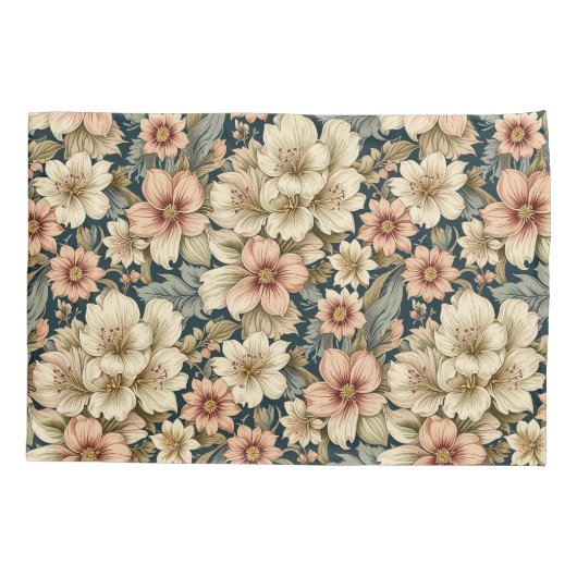 Winters Floral Azalea's en Roos Kussensloop (Achterkant)